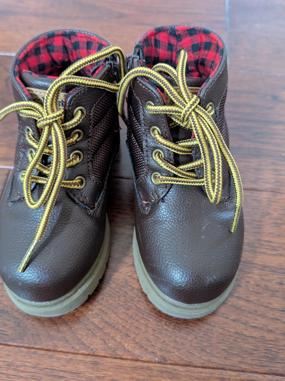 Buster Brown Brown Kids Boots with Yellow Laces